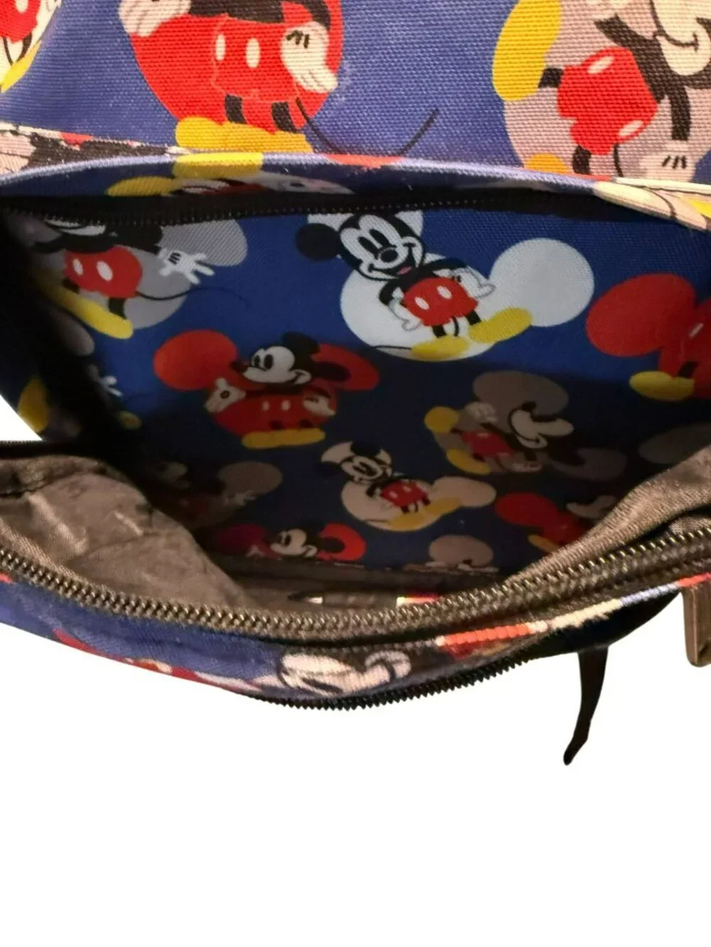 Disney Loungefly Mickey Mouse Blue Backpack With Zippered Front Pocket